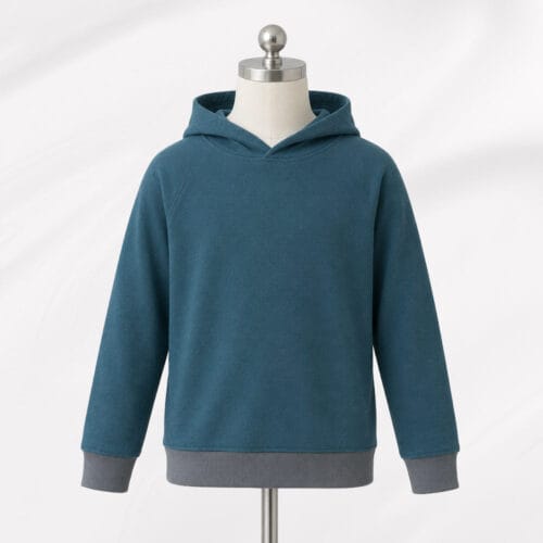 Boy’s Wool Blend Hoodie 50% Wool Bamboo Fabric Kids Outdoor Sweatshirt