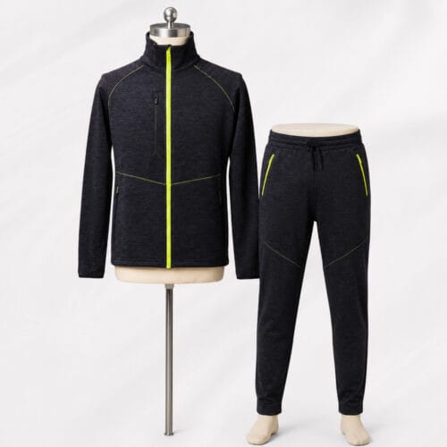 Men’s Merino Wool Fleece Set 48% Wool Full Zip Jacket & Jogger Pants OEM