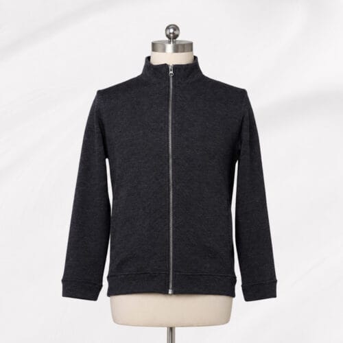 Men’s Wool Blend Fleece Jacket 49% Merino Wool 350gsm Full Zip Mid Layer