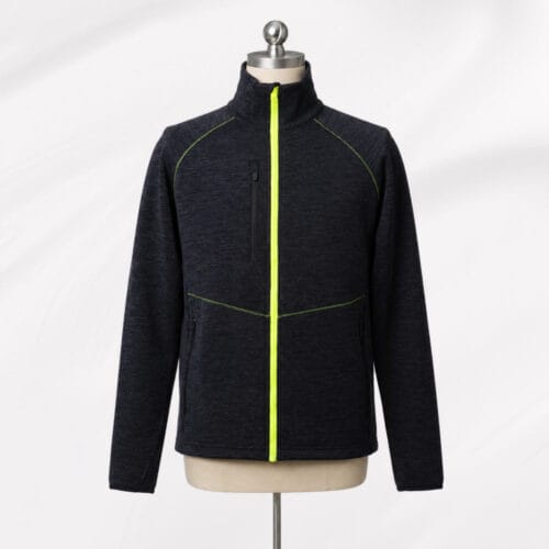 Wool Blend Quarter Zip Mid Layer Jacket 240gsm Scuba Outdoor