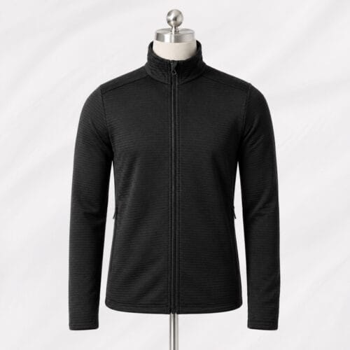 30% Merino Wool 65% Polyester 5% Spandex Fleece Jacket Outdoor Mid Layer
