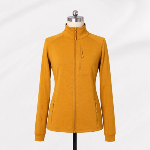 Women’s Merino Wool Fleece Jacket 50% Wool Full Zip Outdoor Layer