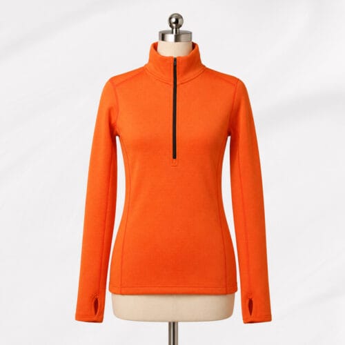 Women’s Merino Wool Half Zip Mid Layer Jacket 95% Wool 350gsm Fleece