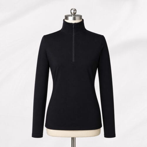 Women’s Wool Blend Half Zip Mid Layer Top 13% Merino Wool 180gsm